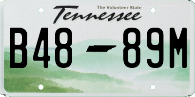 TN license plate B4889M