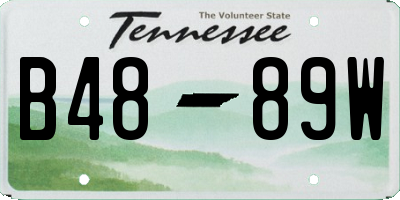 TN license plate B4889W