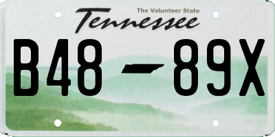TN license plate B4889X