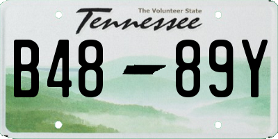 TN license plate B4889Y