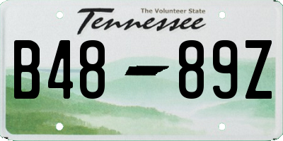 TN license plate B4889Z
