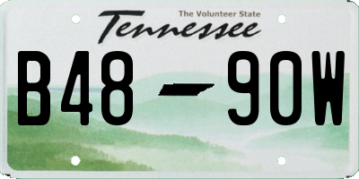 TN license plate B4890W