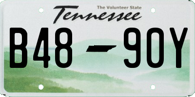 TN license plate B4890Y