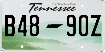 TN license plate B4890Z