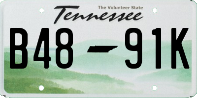 TN license plate B4891K