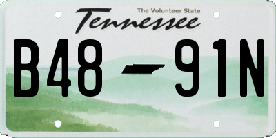 TN license plate B4891N