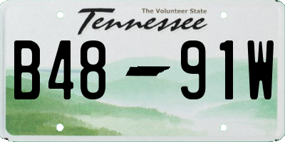 TN license plate B4891W