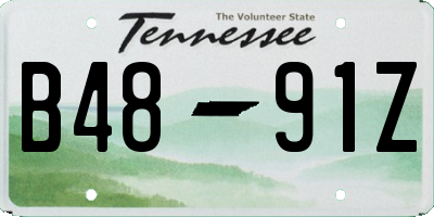 TN license plate B4891Z