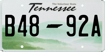 TN license plate B4892A