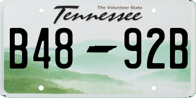 TN license plate B4892B