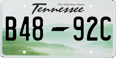 TN license plate B4892C