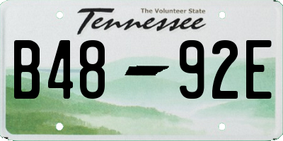 TN license plate B4892E