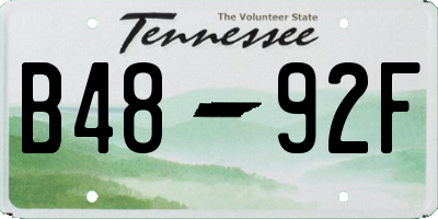 TN license plate B4892F