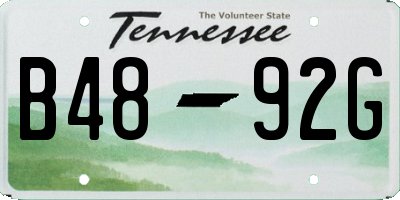 TN license plate B4892G