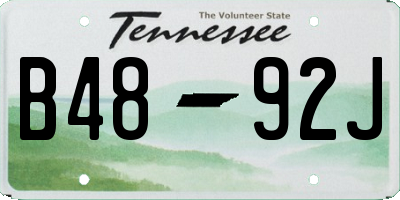 TN license plate B4892J
