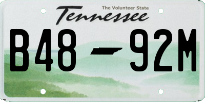 TN license plate B4892M