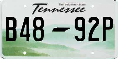 TN license plate B4892P