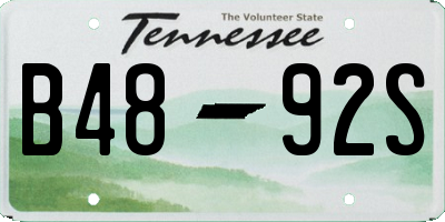 TN license plate B4892S
