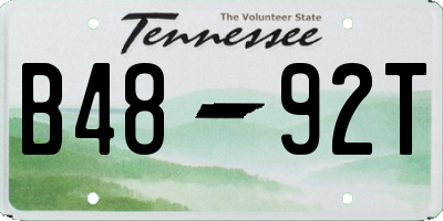 TN license plate B4892T