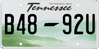 TN license plate B4892U