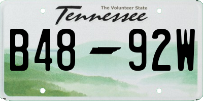 TN license plate B4892W