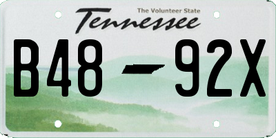 TN license plate B4892X