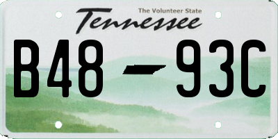 TN license plate B4893C