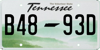 TN license plate B4893D
