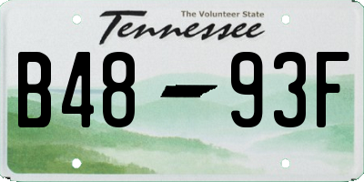 TN license plate B4893F