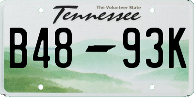 TN license plate B4893K