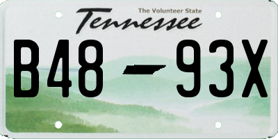 TN license plate B4893X
