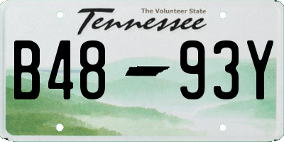 TN license plate B4893Y