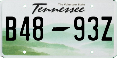 TN license plate B4893Z