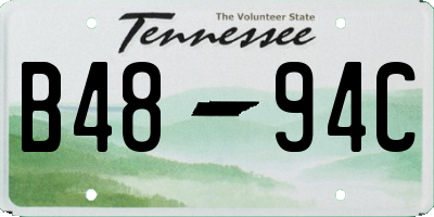 TN license plate B4894C