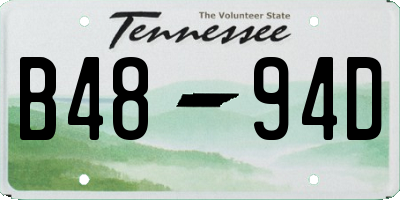 TN license plate B4894D