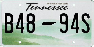 TN license plate B4894S