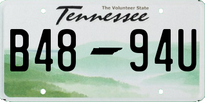 TN license plate B4894U
