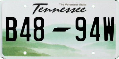 TN license plate B4894W
