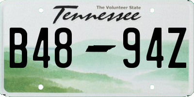 TN license plate B4894Z