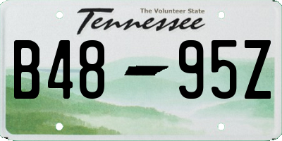 TN license plate B4895Z