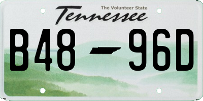 TN license plate B4896D