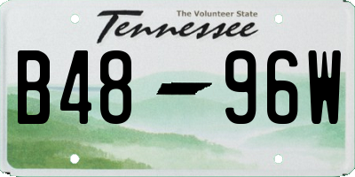 TN license plate B4896W