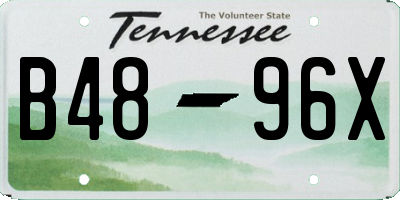 TN license plate B4896X
