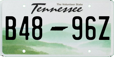 TN license plate B4896Z