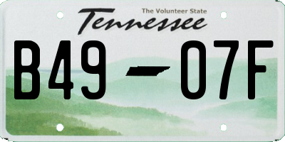 TN license plate B4907F