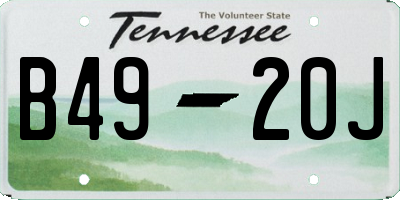 TN license plate B4920J