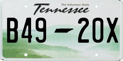 TN license plate B4920X