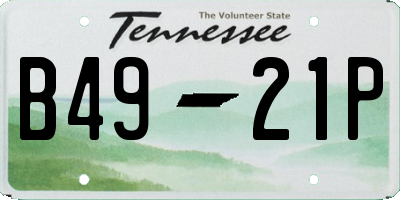 TN license plate B4921P