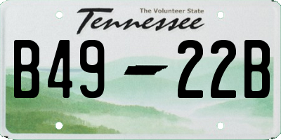 TN license plate B4922B