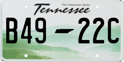 TN license plate B4922C